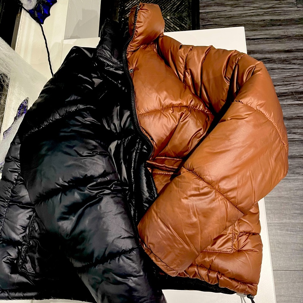 Beautiful Brown and Black Puffer Forever 21 Jacket